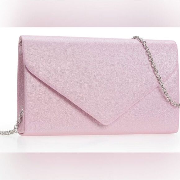 IXABELLA Crossbody Clutch Bag Sparkly Soft Lilac Pink - Picture 1 of 13